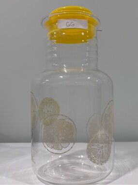 Pyrex 3520 Glass juice carafe with lemons and lid